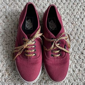 Maroon Vans with Cheetah laces